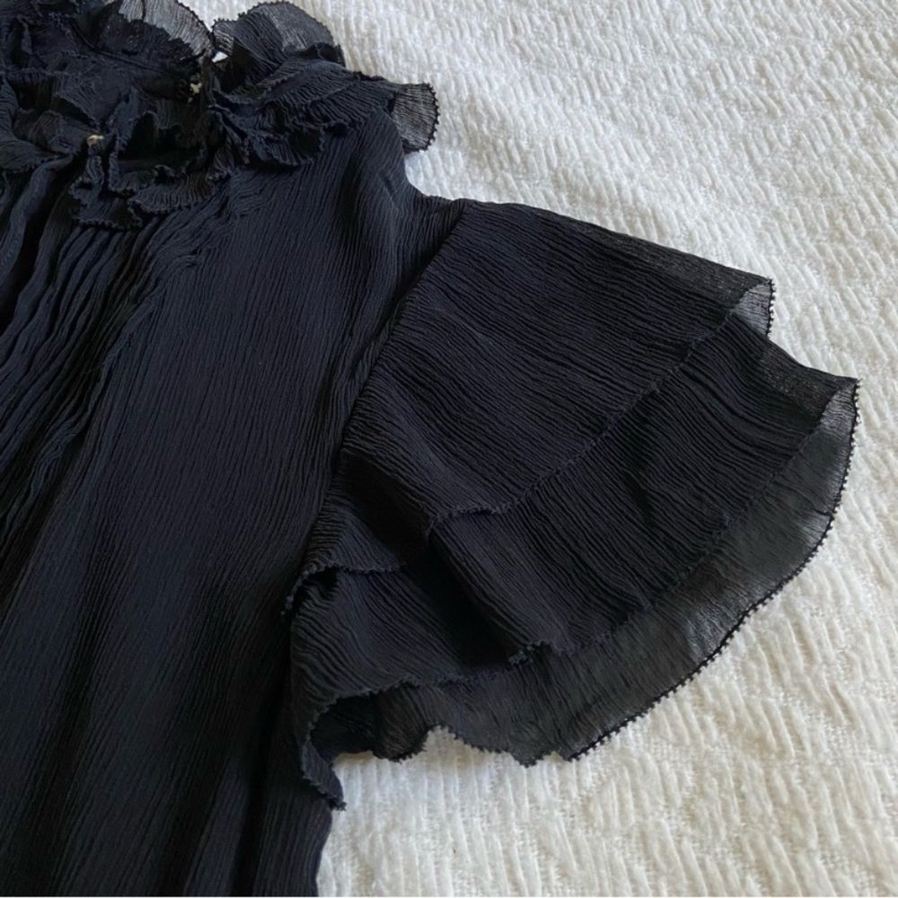 Banana Republic Heritage Pleated Ruffle Neck Dress - Picture 9 of 14